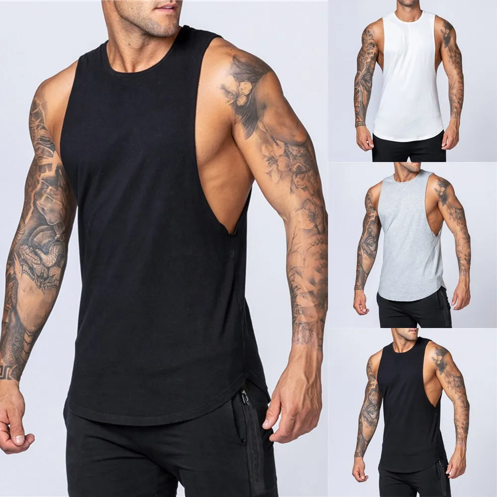 Description Picture 2 of itemMuscle Mens Vest Shirt Tank Tee Top Gym Mens Sleeveless Sport T-Shirt T-shirt Bodybuilding Vest Casual Fitness