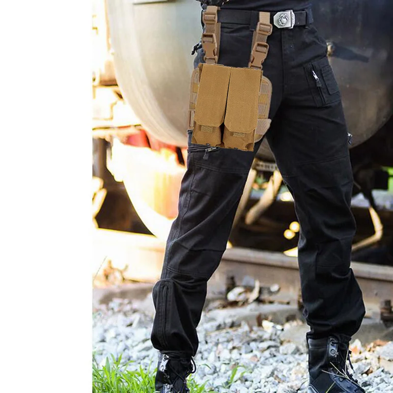 Description Picture 4 of itemTactical Drop Leg Molle Gun Holster Platform Magazine Pouch Holster Thigh Rig Panel Pistol Mag Pouch Hunting Accessories