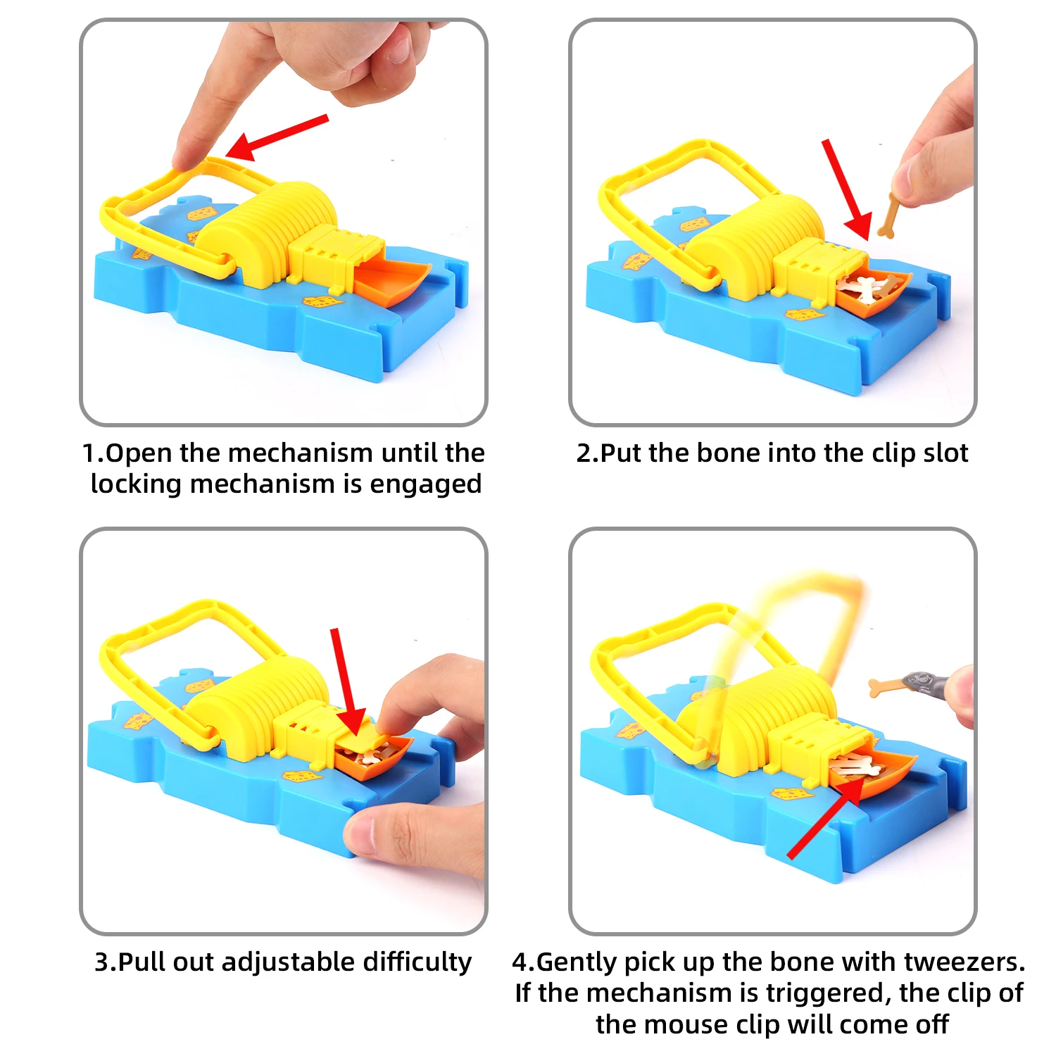 Trick mouse clip prank toy clip hand clip bone toy mouse clip puzzle hands-on brain parent-child interaction 3