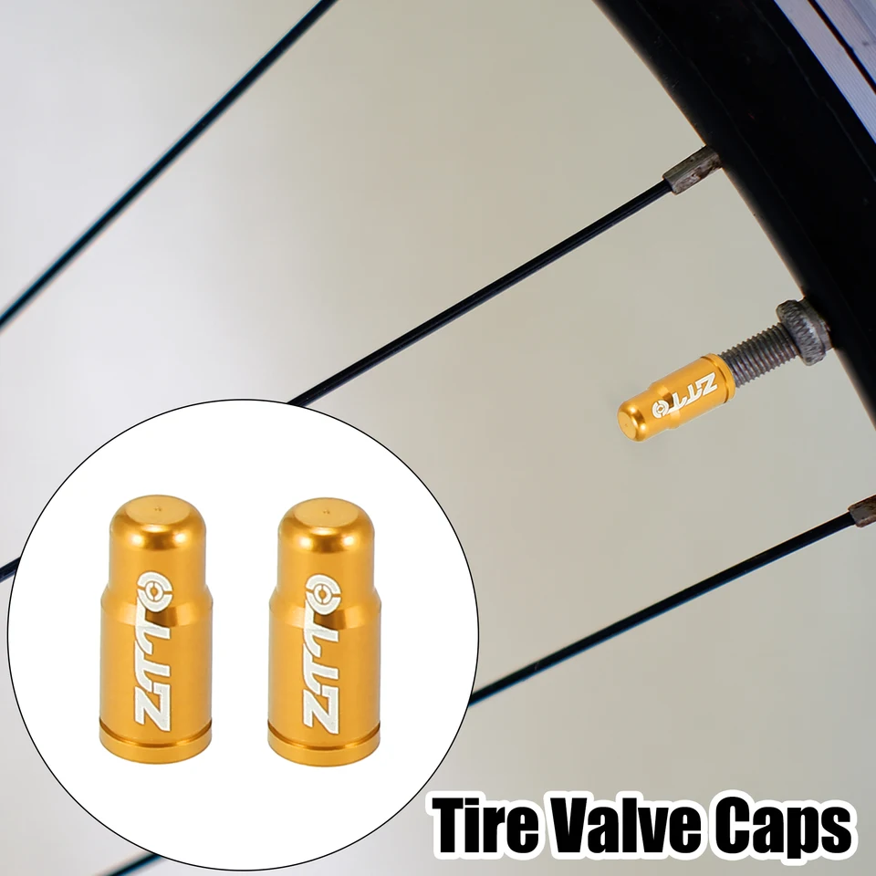thumbnail image 2 of X Autohaux 2pcs Aluminum Alloy Valve Caps French Type Valve Tire Dust Covers For Bicycle Mountain Bike Road Bike MTB 2 of 11