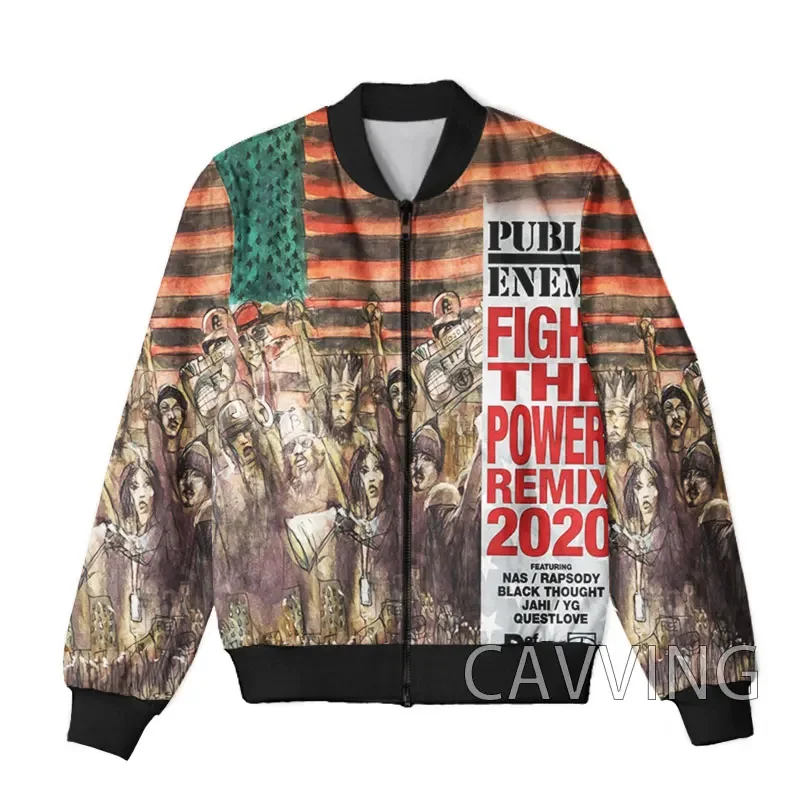 CAVVING 3D Printed  Public Enemy Zipper Bomber Jackets Men Overcoat Mens Coat Zip Up Jackets for Women/Men 2