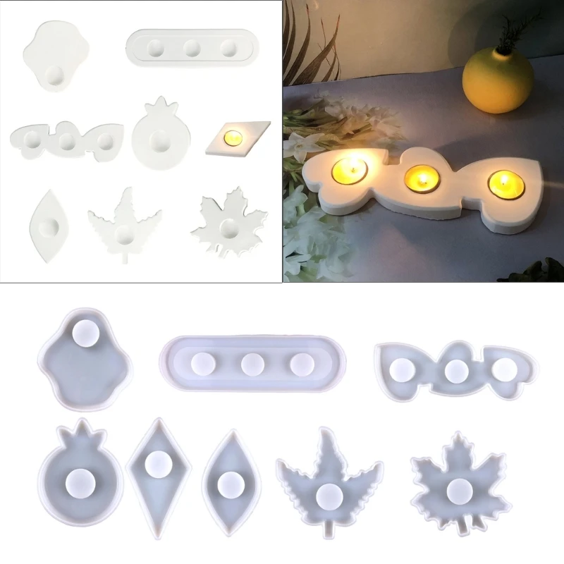 

Необычные силиконовые формы для подсвечников, 1/3 отверстия, формы для подсвечников, универсальные формы для изготовления