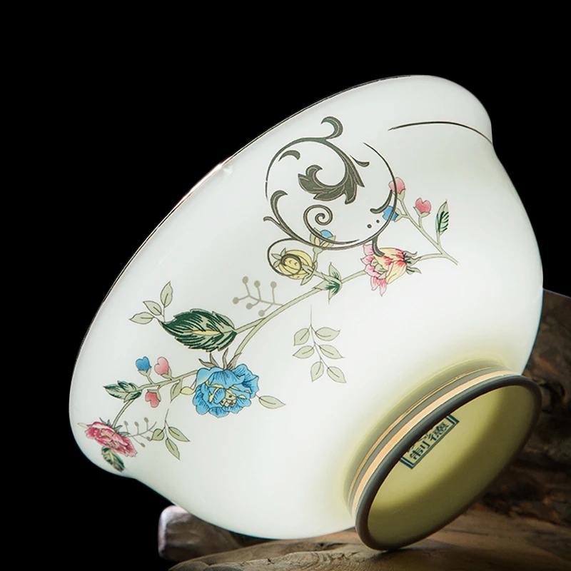 4.5/5 Inch Simple Ramen Bowl Ceramic Bone China Gold Rim Dinnerware