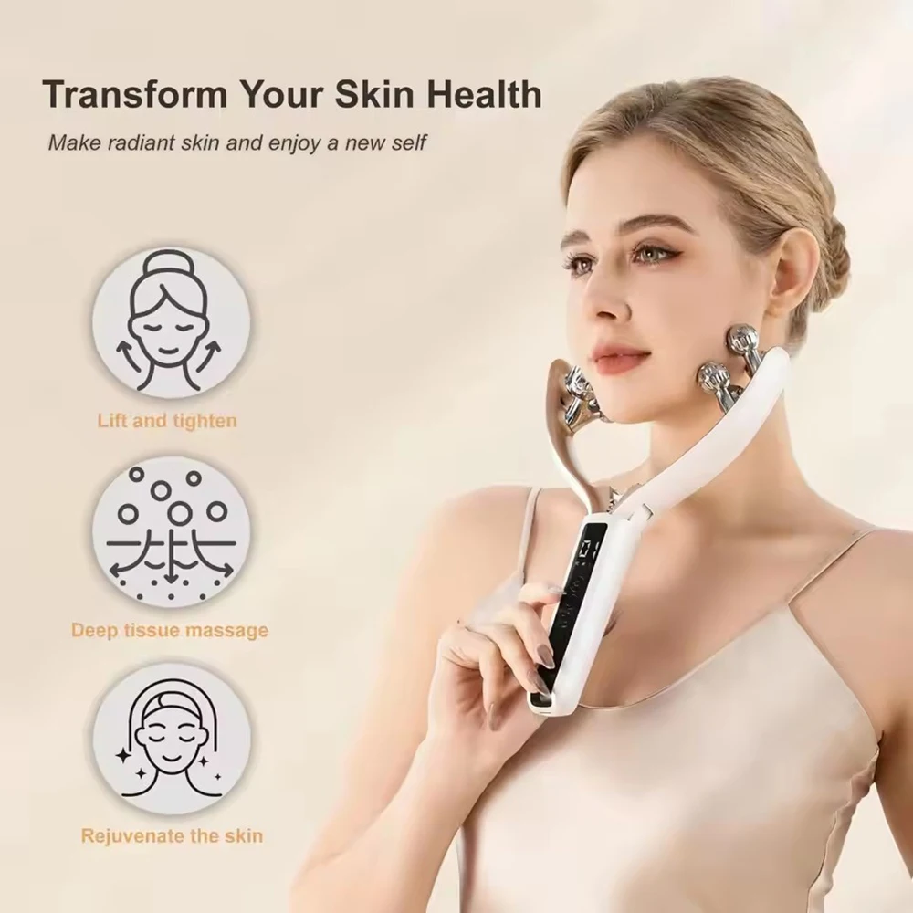 V‑Shape Lifting Facial & Neck Massager with Microcurrent & Light Therapy