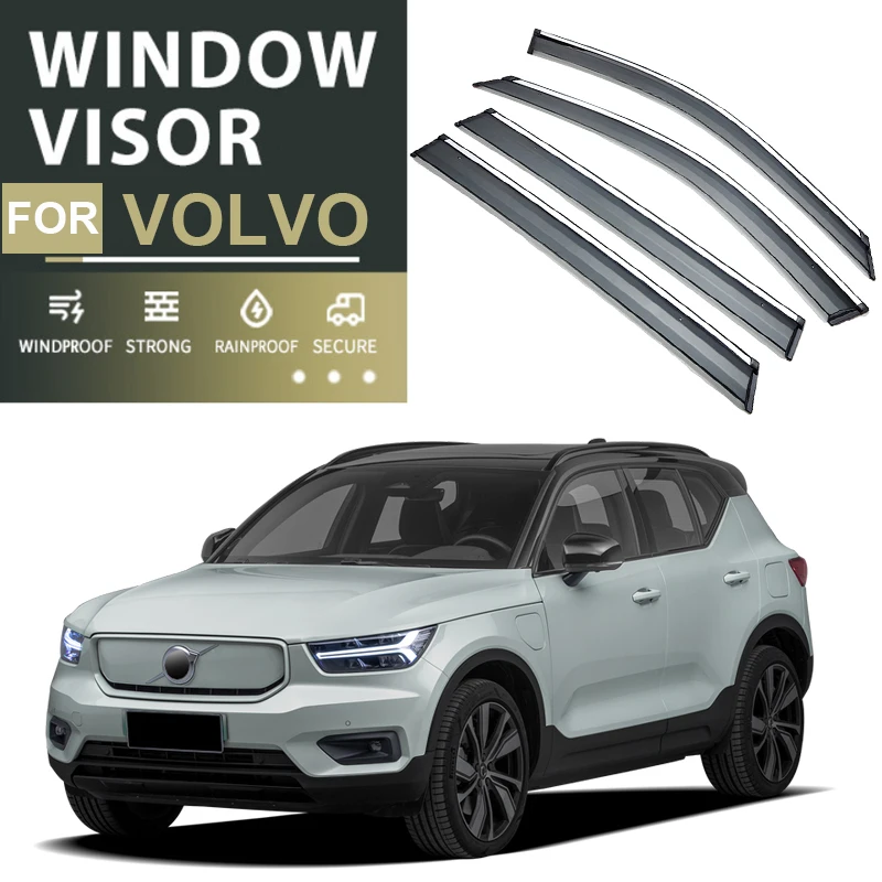 

4PCS PVC Car Window Visor For VOLVO S60 V60 S90 V90 XC40 XC60 XC90 MK2 MK3 MK1 2011-2025 Rain Shield Waterproof Auto Accessories