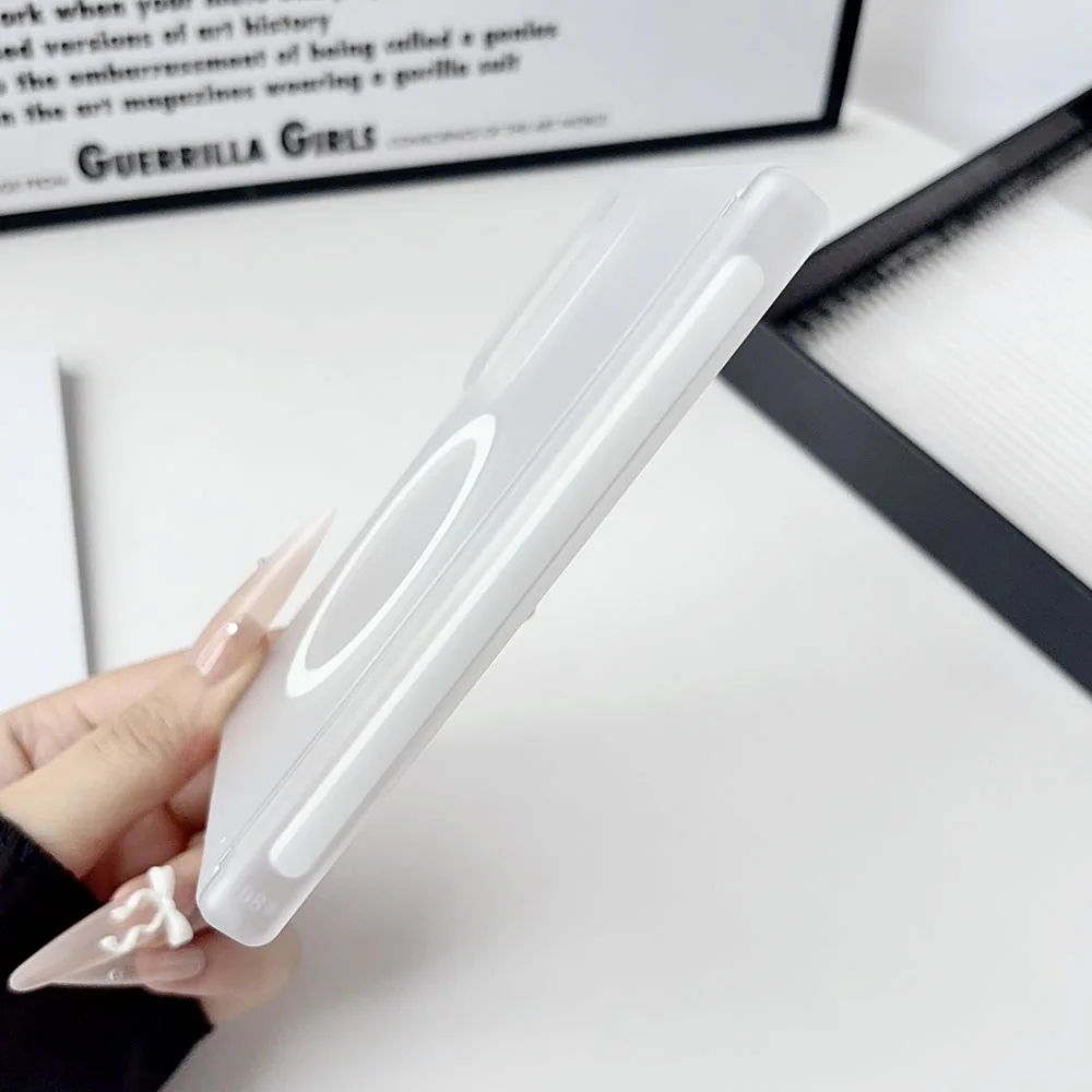 Ultra-Thin Transparent Matte Magnetic Case with Hinge Protection