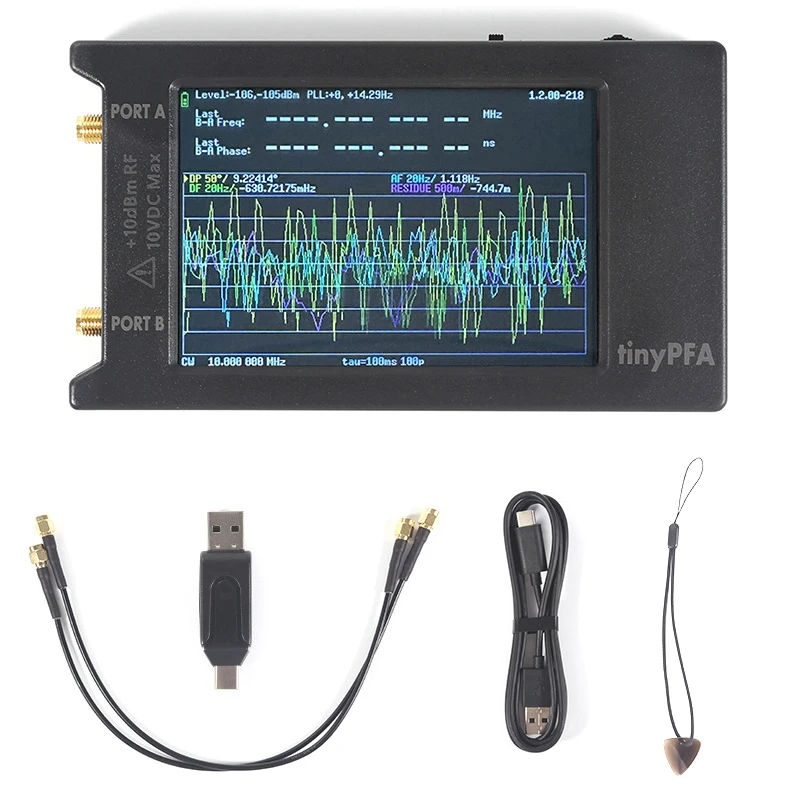 

Портативный тестер частоты фазы Tinypfa, 1 м-290 МГц + 4-дюймовый сенсорный ЖК-дисплей + батарея и коробка, поддержка Timelab, простой в использовании