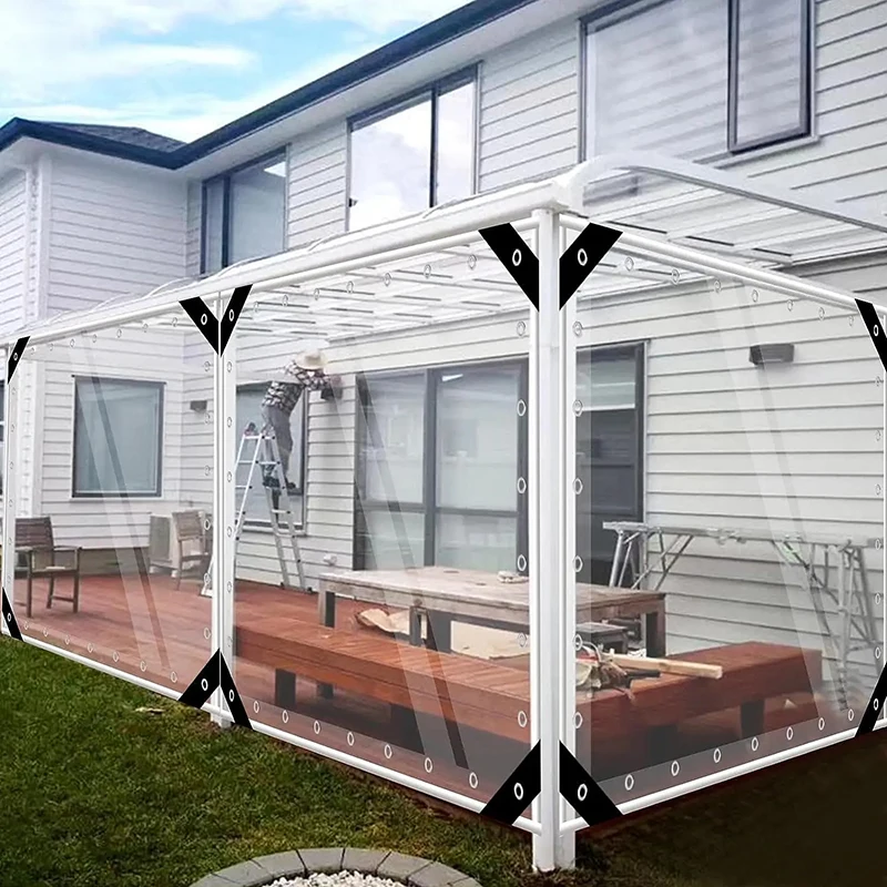 Large Transparent Tarpaulin 2*3 4 5 7 8 9 3x5 4*6 10 Waterproof Tarp Clear Rainproof Plant Rain Cover Garden Patio