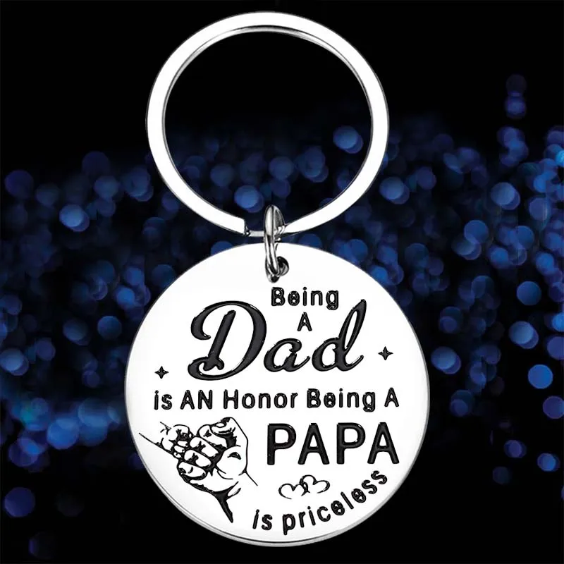 

New Fathers Day Keychain Pendant Dad Papa Father Key Chain New Daddy to Be First Time Dad Stepdad Gifts