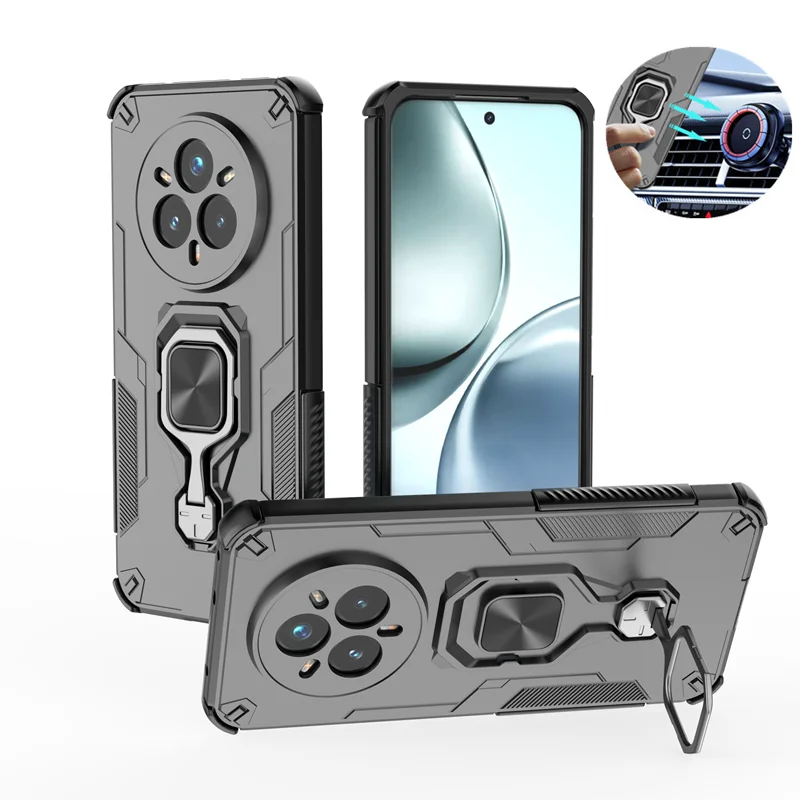 Shockproof Armor Magnetic Ring Holder Phone Case with Camera Lens Protection