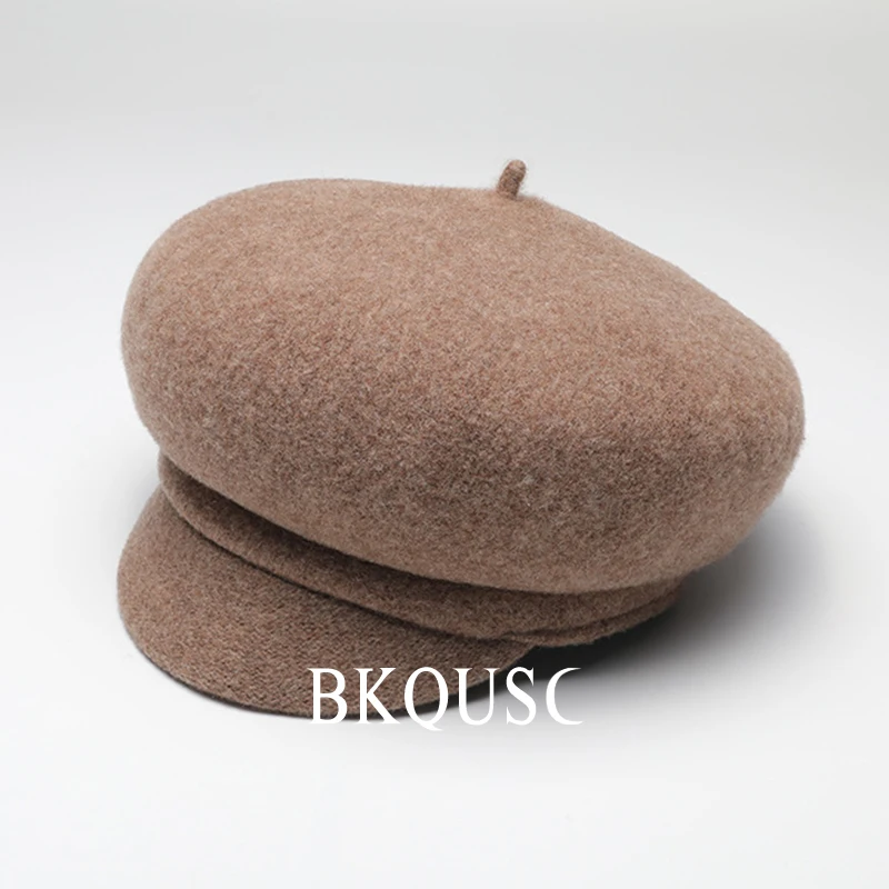 帽子 CPH BERET / BROKEN WOOL / BROWN HEATHER Women Wool Newsboy Hats Cabbie Hat Beret Paperboy Tweed