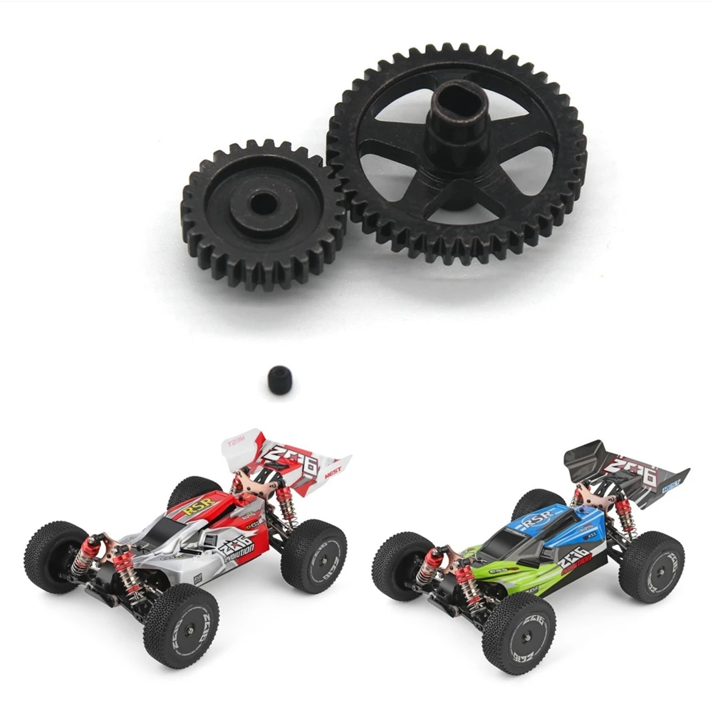 우수한 강철 44T 감속 기어 및 27T 모터 기어 Wltoys 144001 144002 144010 124016 124017 124018 124019 RC 자동차 부품