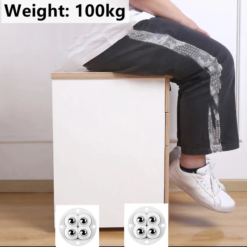 Self Adhesive Rollers 2/4 Beads Self-Adhesive Caster Wheels Furniture Caster Swivel Wheel 360 Degree Rotating Rollers for Furniture Moving Tool