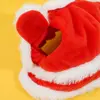 Fun Chinese Style Cat Dance Lion Hats Soft Cartoon Cat New Year's Headwear Comfortable Warm Cute Plush Pet Caps Holiday 2