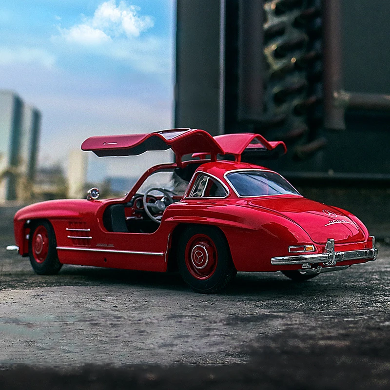WELLY 1:24 메르세데스-벤츠 300SL 220 230SL 합금 자동차 모델, 다이캐스트 및 장난감 차량 수집 자동차 장난감 소년 생일 선물