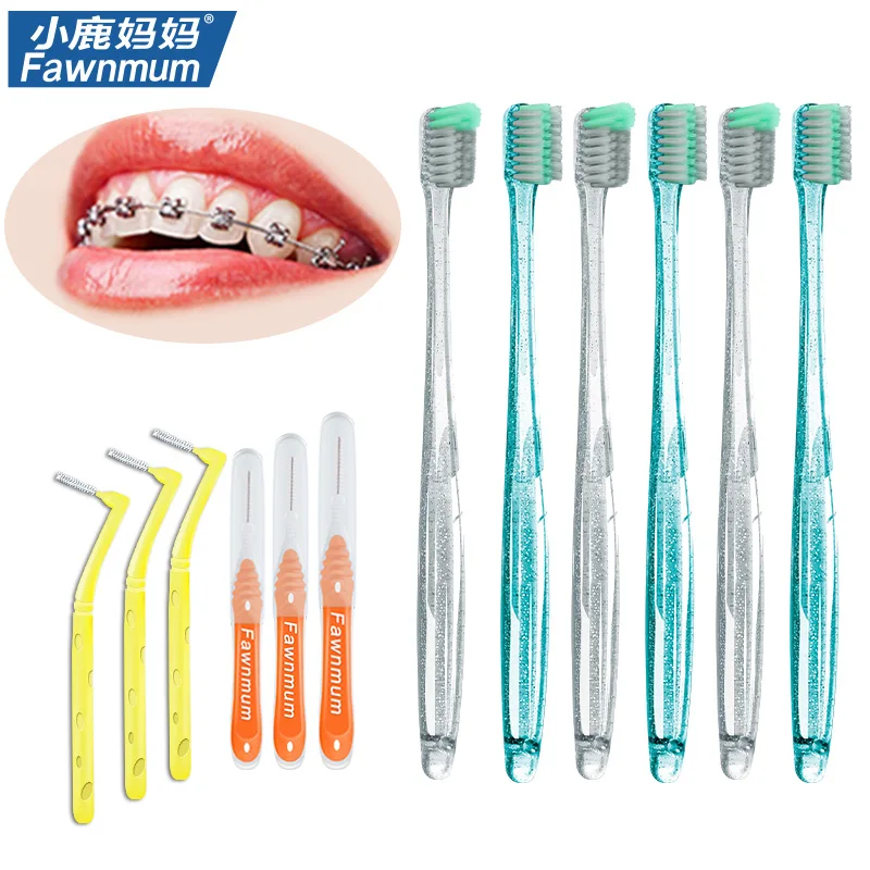 Fawnmum Orthodontic Toothbrush Dental Cleaning Silicon Tooth Brush Soft