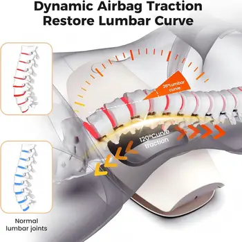Electric Waist Massager Lumbar Traction Device Back Stretcher Lumbar Spinal Support Machine with Dynamic Airbag Traction 8