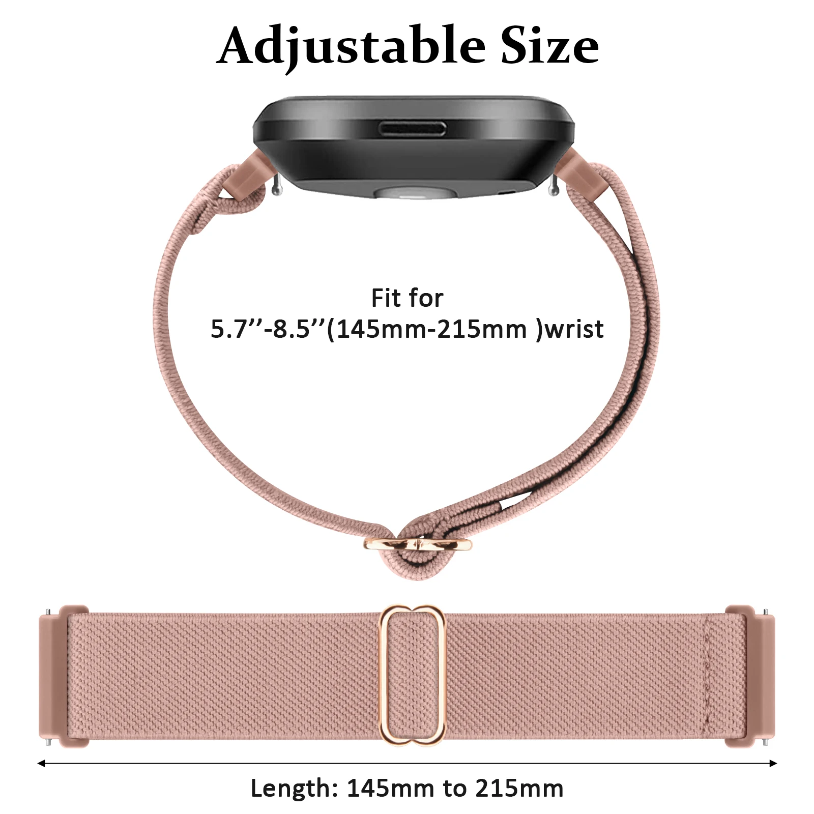 Breathable Nylon Loop Elastic Strap for Smart Watches – Soft Sport Replacement Band