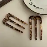 Épingles à cheveux françaises pour femmes, fourchettes à cheveux en forme de U, accessoires de coiffure Vintage, bâtons de chignon à 3 broches à la mode 5