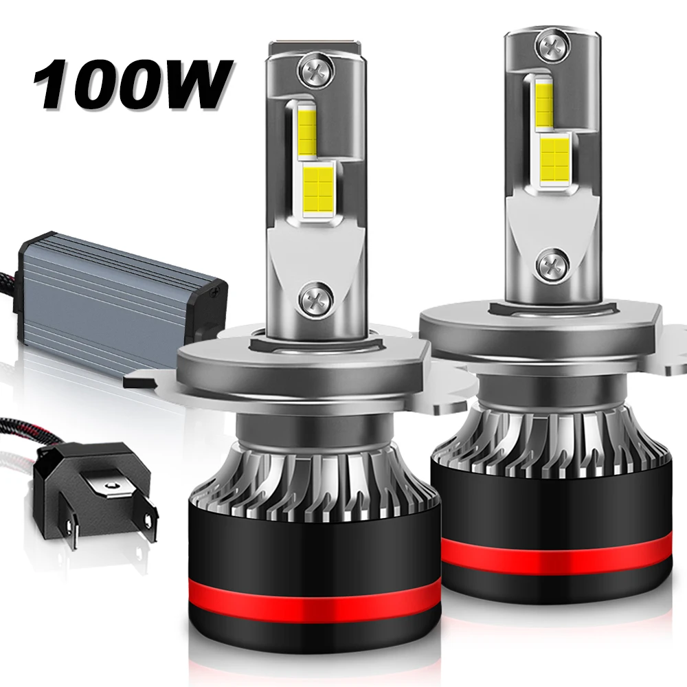 

ASLENT High Quality 40000LM H1 H7 H4 H11 LED Headlight 100W High Power H8 HB4 HB3 9005 9006 Turbo Lamp 6000K Car Lights Lenses