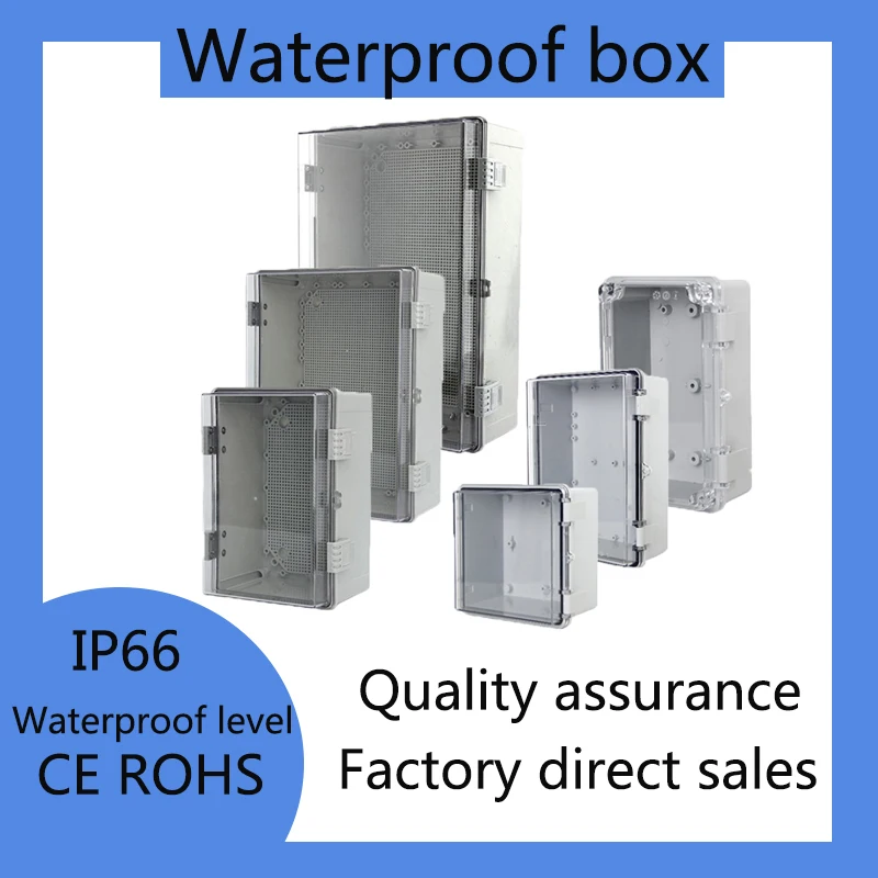 

IP66 Waterproof ABS PC Transparent Cover Plastic Electronic Junction Box Hinged Buckle Outdoor Seal Power Case Distribution Box