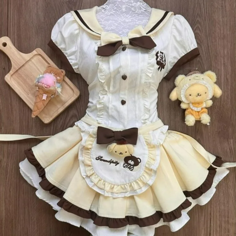 Conjunto De Falda Tilo Japonés Dulce Lolita Para Mujer, Camisa Con