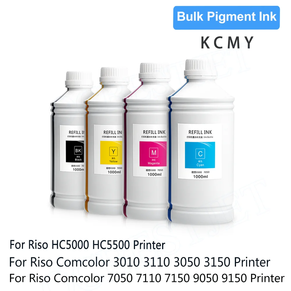 Compatível com Refil de Tinta Pigmentada em Massa para Riso Comcolor Hc5000 Hc5500 3010 3110 3050 3150 7050 7110 7150 9050 9150 Printer - Imagem 2