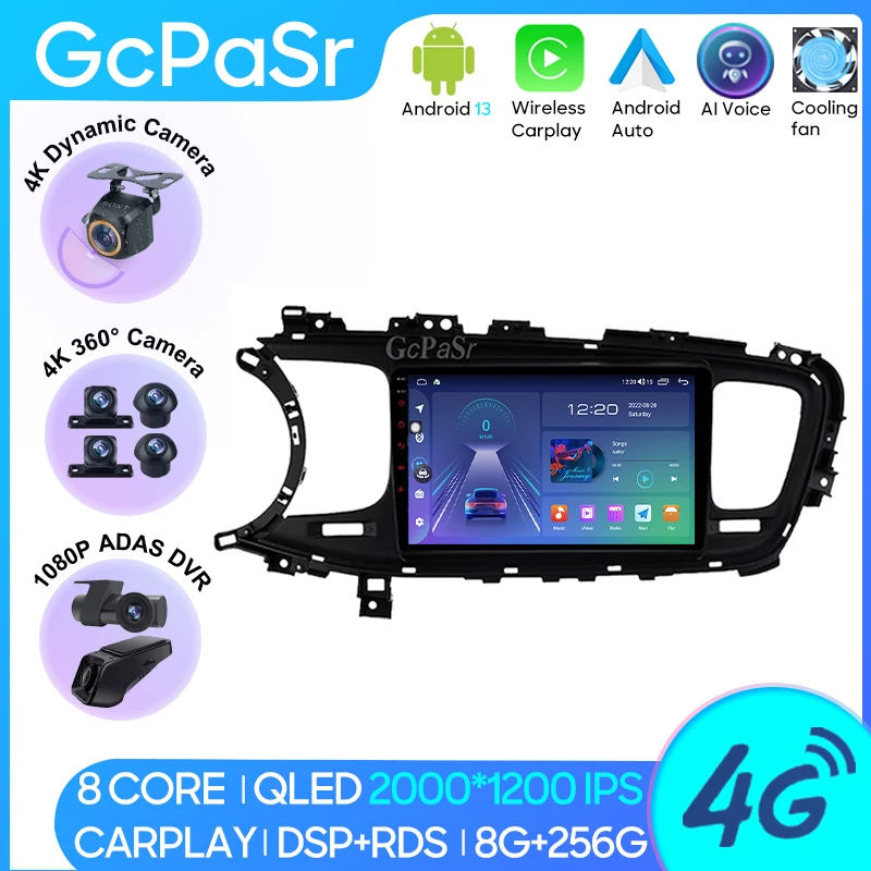 

Android 13 Car Radio For Kia Optima 3 K5 TF 2010 - 2015 Navigation GPS Screen Android Auto 5G Stereo Wifi Video HDR Cam No 2din