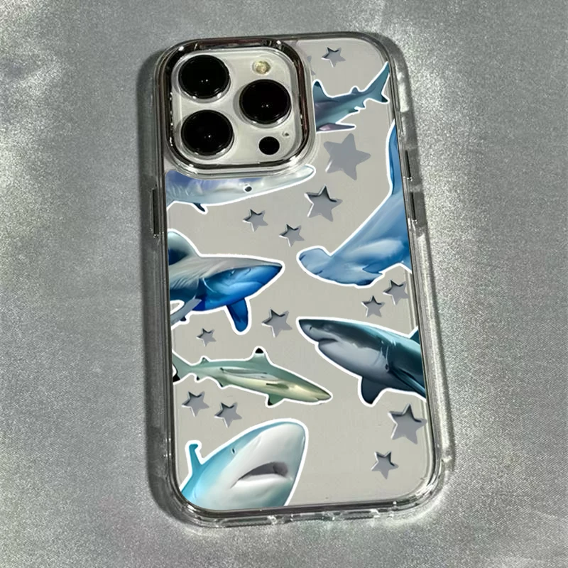 Summer Ocean Shark Design Soft Clear Phone Case Cover
