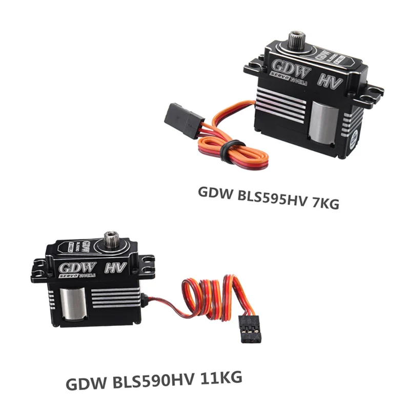 

GDW BLS590HV 11KG / BLS595HV 7KG / HV Brushless Metal Gear Digital Servo For 500 520 420 Swashplate narrow band RC Helicopter