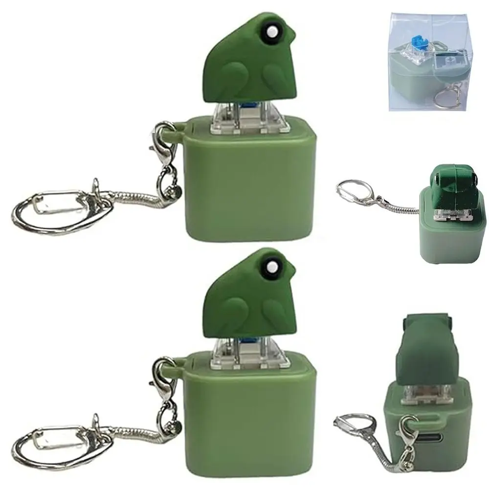 Rechargeable Croaking Frog Keychain Stress-Relieving Clicky Keyboard Stress Relief Fidget Keychain Pass The Time Key Button