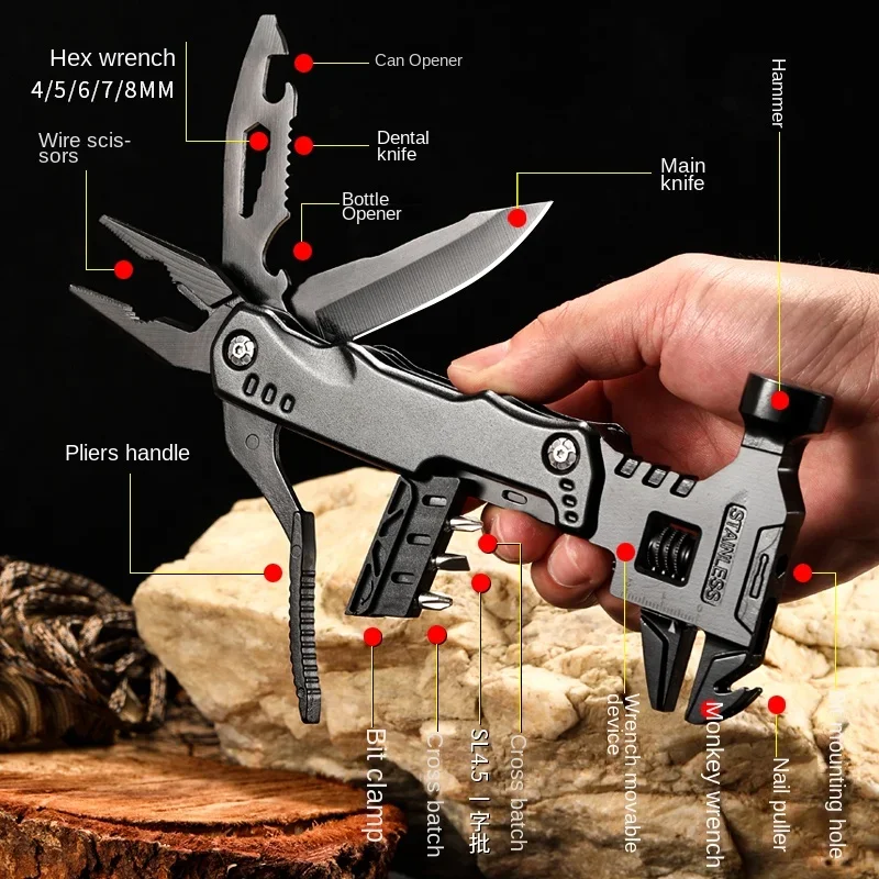 Multi functional Wrench Hammer Combination Folding Pliers folding pliers manual tools Universal Hand Tools
