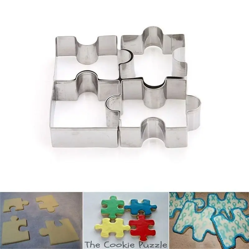 Fox Run Puzzle Pieces Cookie Cutter Set