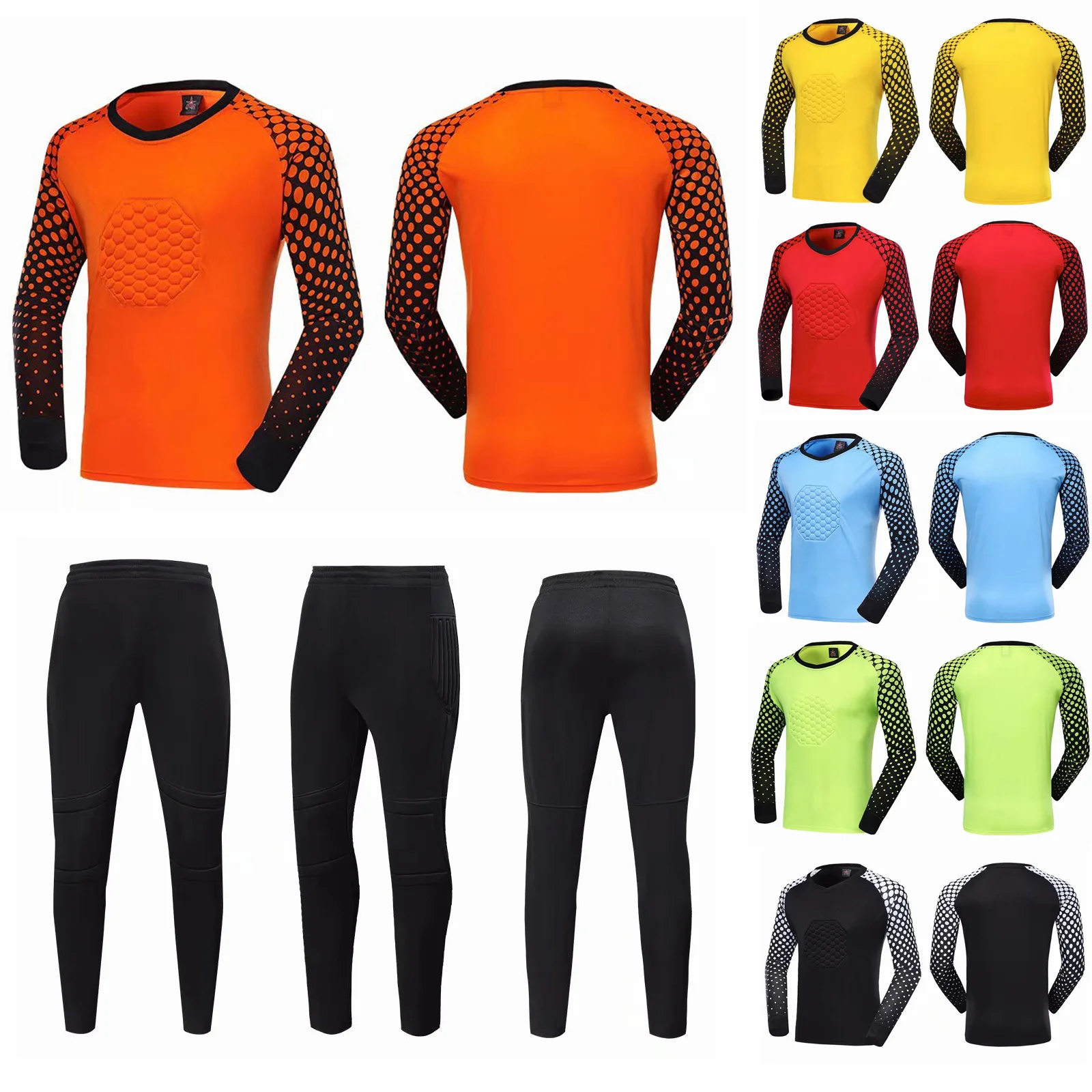 Football jersey profession Goalie costume Long sleeve Football training clothing Adults and Kid clothes Sets Short Sleeve