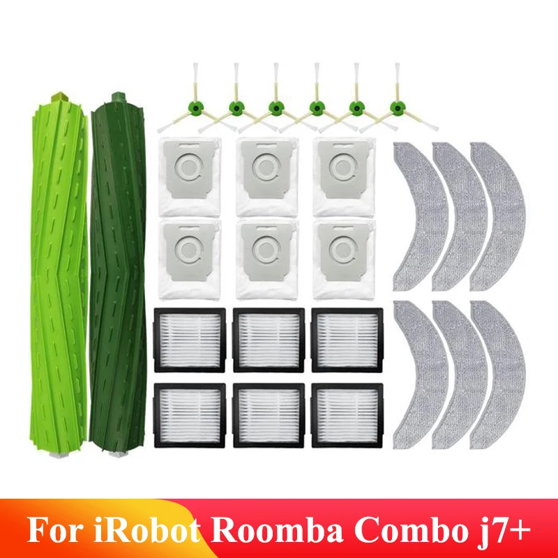 

For iRobot Roomba Combo j7+ Robot Vacuums Main Side Brush Roller Filters Hepa Mop Cloths Rag Dust Bag Spare Parts Accessories