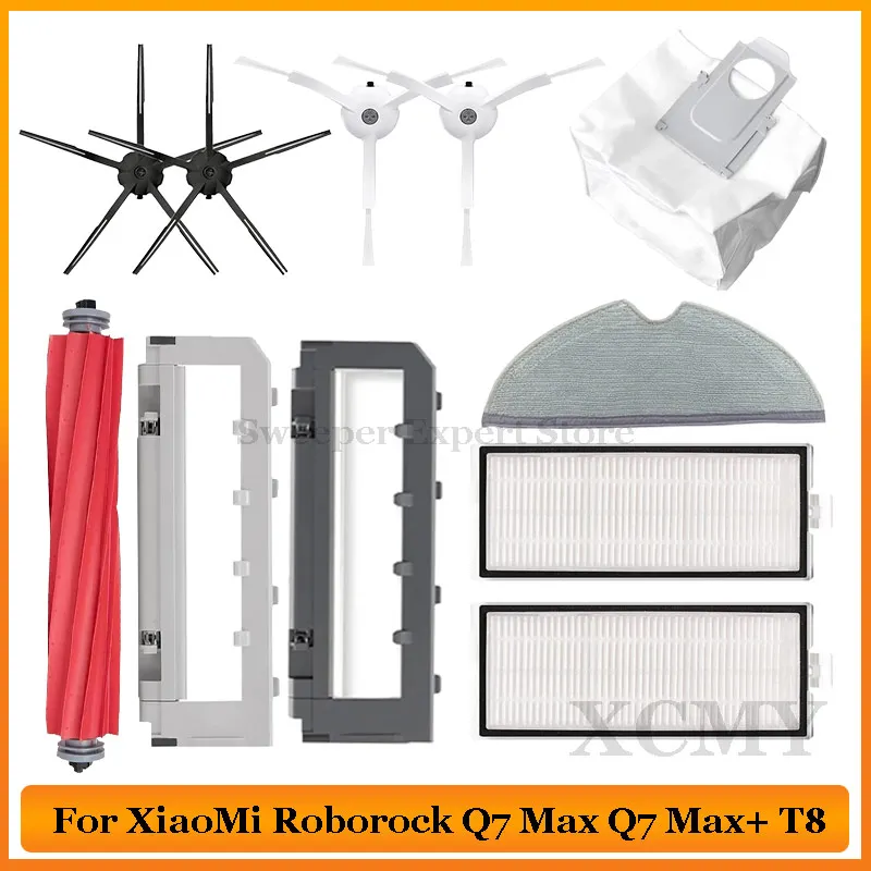 

For Xiaomi Roborock Q7 Max Accessories Q7 Max+ Q7 Plus T8 Robot Vacuum Cleaner Parts Main Side Brush Hepa Filter Mop Cloth Part