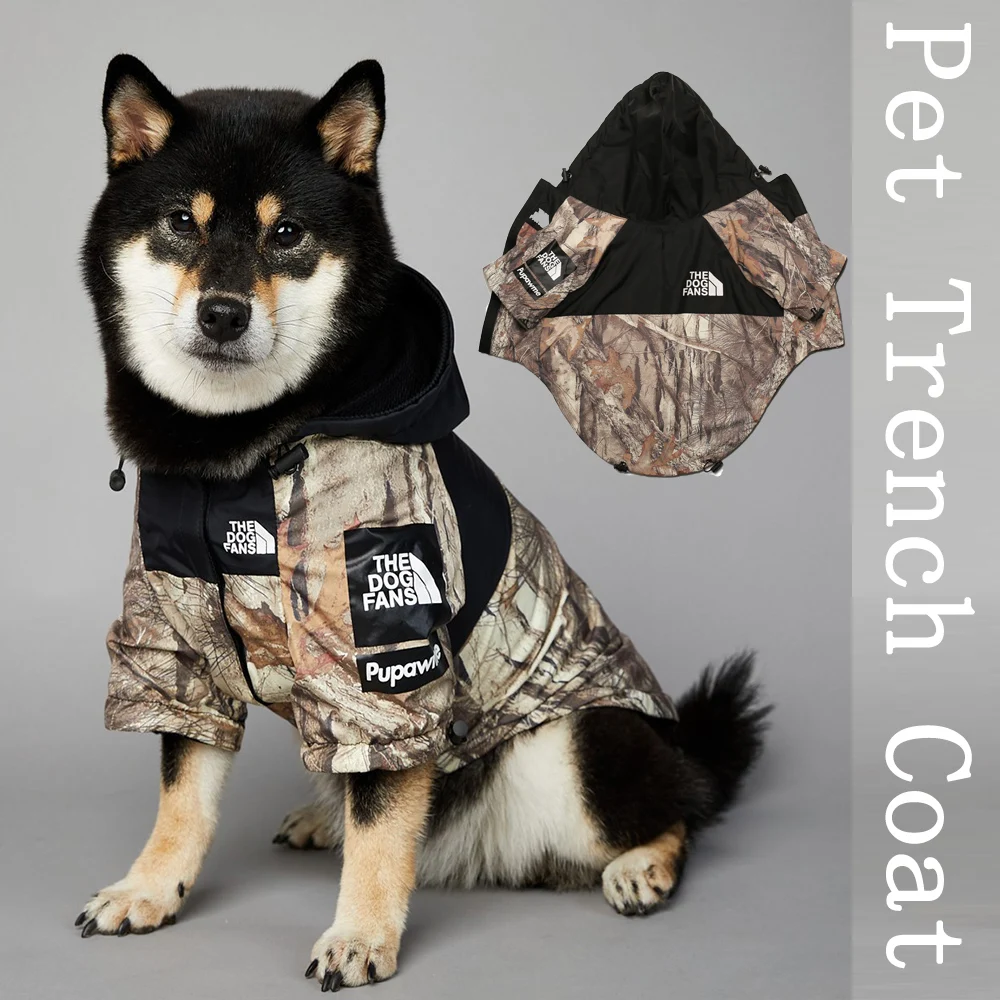 Waterproof Raincoat Dog Jacket Adjustable Wind Coat with Hood Pet Supplies Suitable for Big Dogs