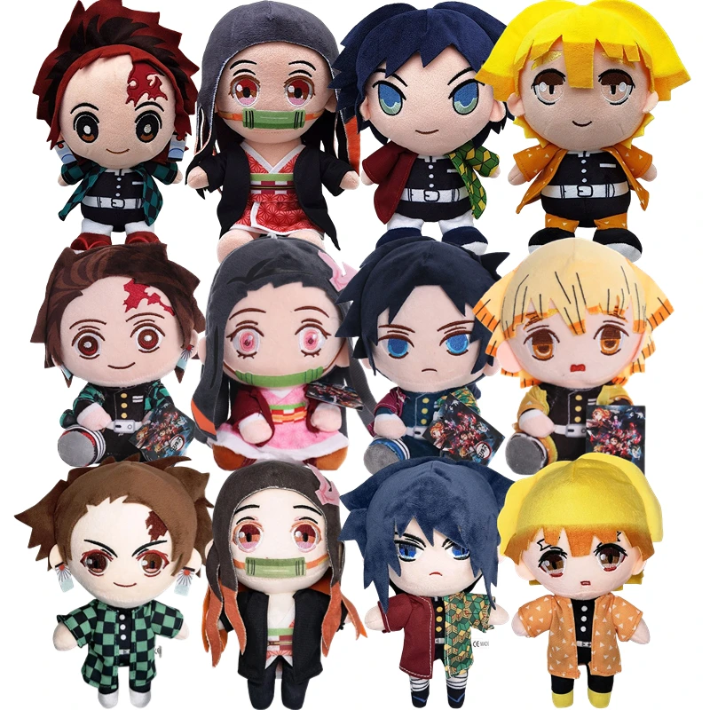 demon slayer sword tsugikuni yoriichi nichirin blade metal knife weapon model uncut royal japanese samurai sword gifts boys toys 20cm Demon Slayer Plush Stuffed Toys Kamado Tanjirou Nezuko Devil's Blade Anime Figure Kawaii Manga Doll Kid Birthday Gift Decor