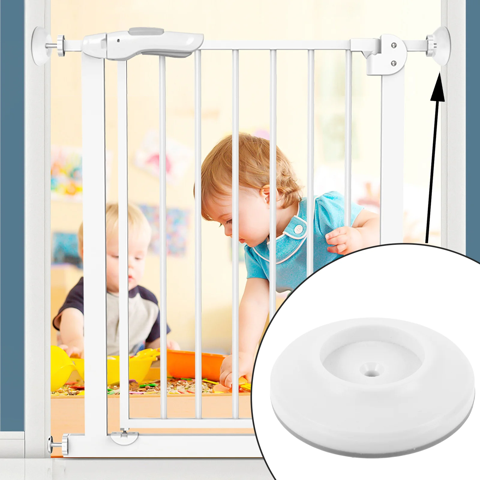 White Plastic Child Safety Gate Pet Isolation Fence Baby Door Part Wall Protector Stairway Guard Mother Kids Safety Gates