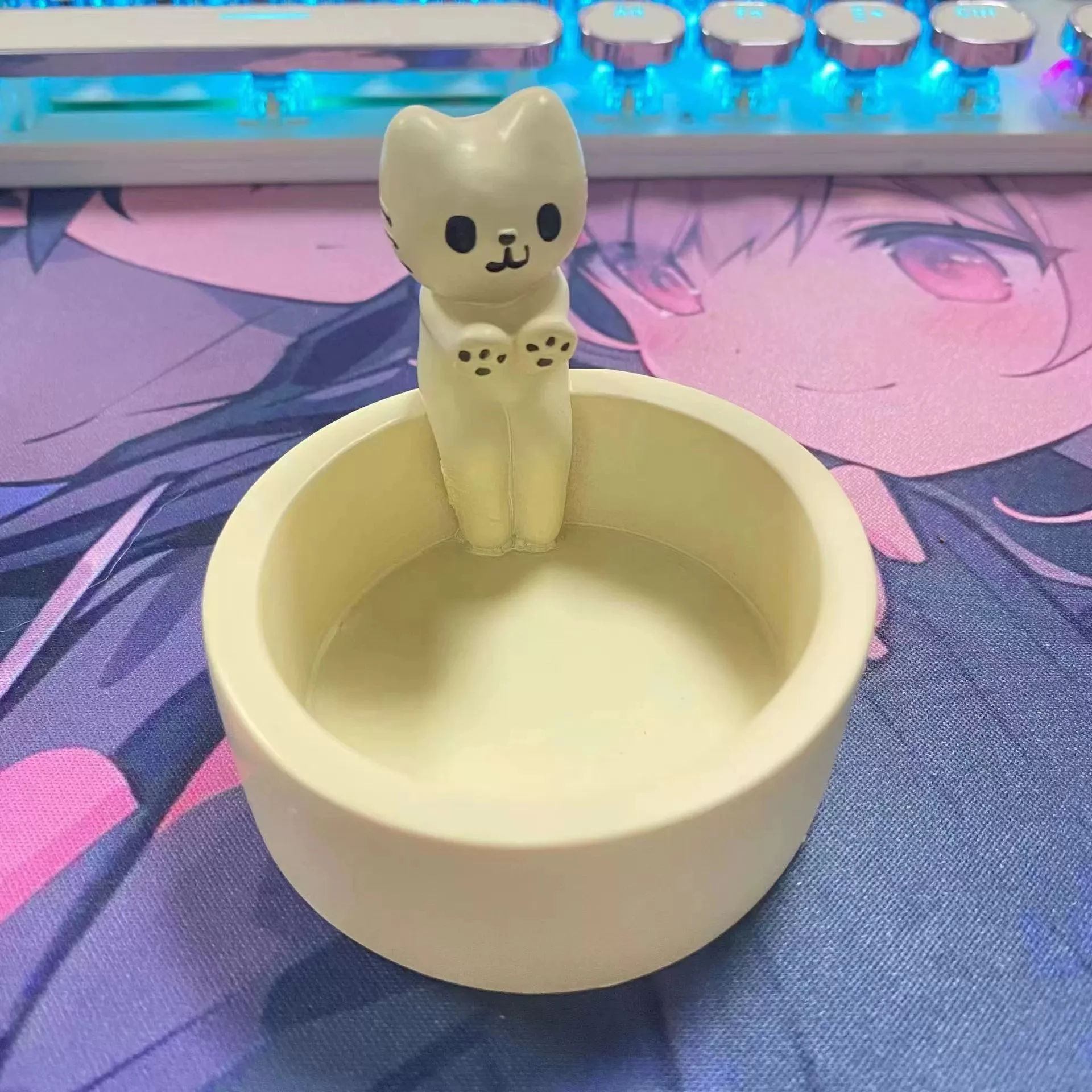 لطيف القط شمعة حامل غرفة المعيشة غرفة نوم الكرتون...