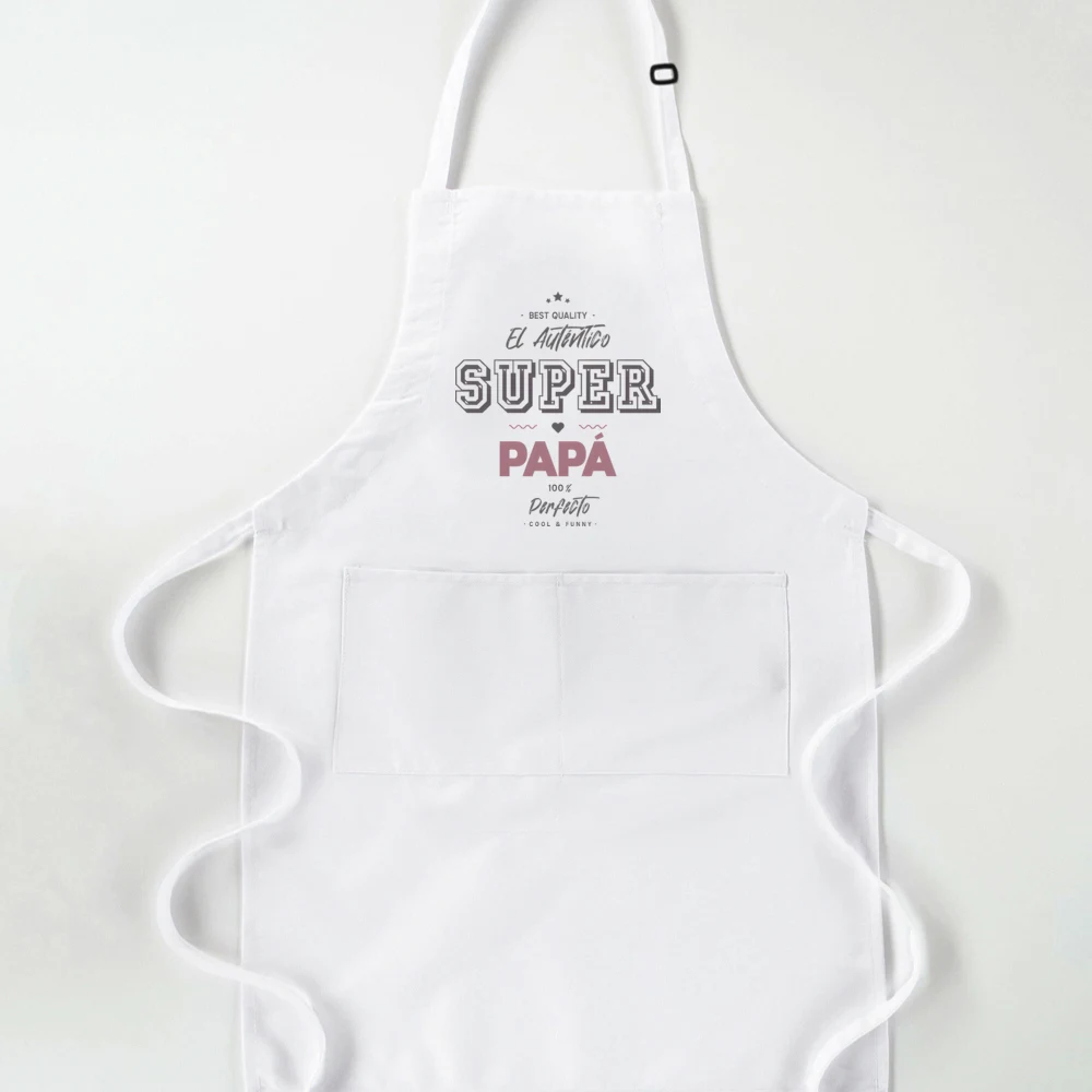 아빠는 스토브를 만지지 않고 요리합니다. 인쇄 앞치마 아버지의 날 선물 앞치마 흰색 주머니 앞치마 조절 가능한 스트랩과 추가 주머니