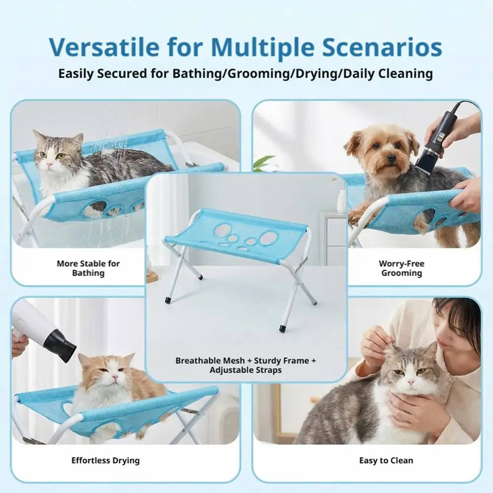 Adjustable Detachable Groomi Hammock, Breathable Scratch-Resistant Bathi Bed For Cats & Small Dogs,Multi-Use Pet_voghion.com