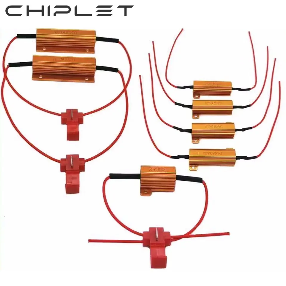 Decoder RX24 Decoding Resistor 50W 6RJ 8RJ 10RJ Car LED Anti-stroboscopic Resistance 6R 8R 10R Comes With Buckle Aluminum 2Pcs