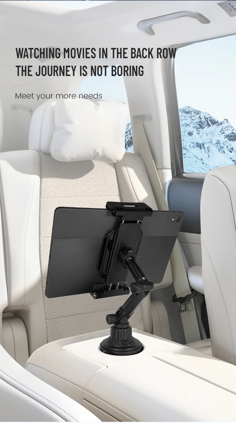 Auto Cup Slot Tablet Stand halter 360 verstellbarer Griff Kipp stange rutsch feste dreieckige Basis Autozubehör für iPad Xiaomi Tab – Detail 6