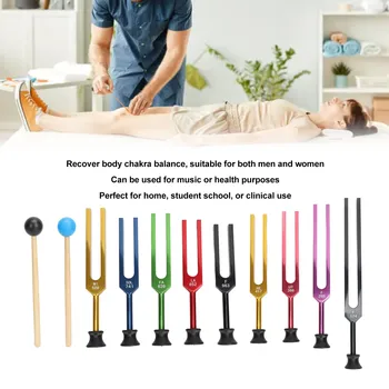 Diapason in lega di alluminio Set diapason in lega di alluminio Diapason risonante a lungo tempo di vibrazione con martello per la guarigione