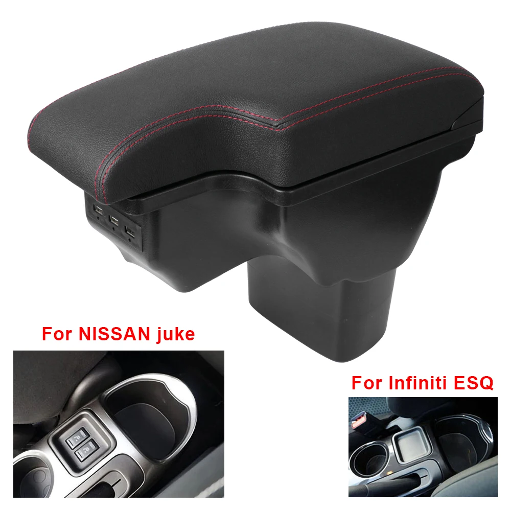 

Storage Box For NISSAN Juke Car Armrest Interior Details For Infiniti ESQ Retrofit Parts USB Armrest Box For 2010-2019