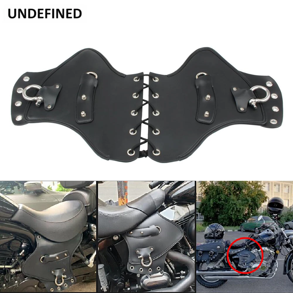Universal Motorcycle Leather Saddle Heat Shield - PU Leather With Aluminum Insulation, Fits Harley, Honda, Yamaha & More
