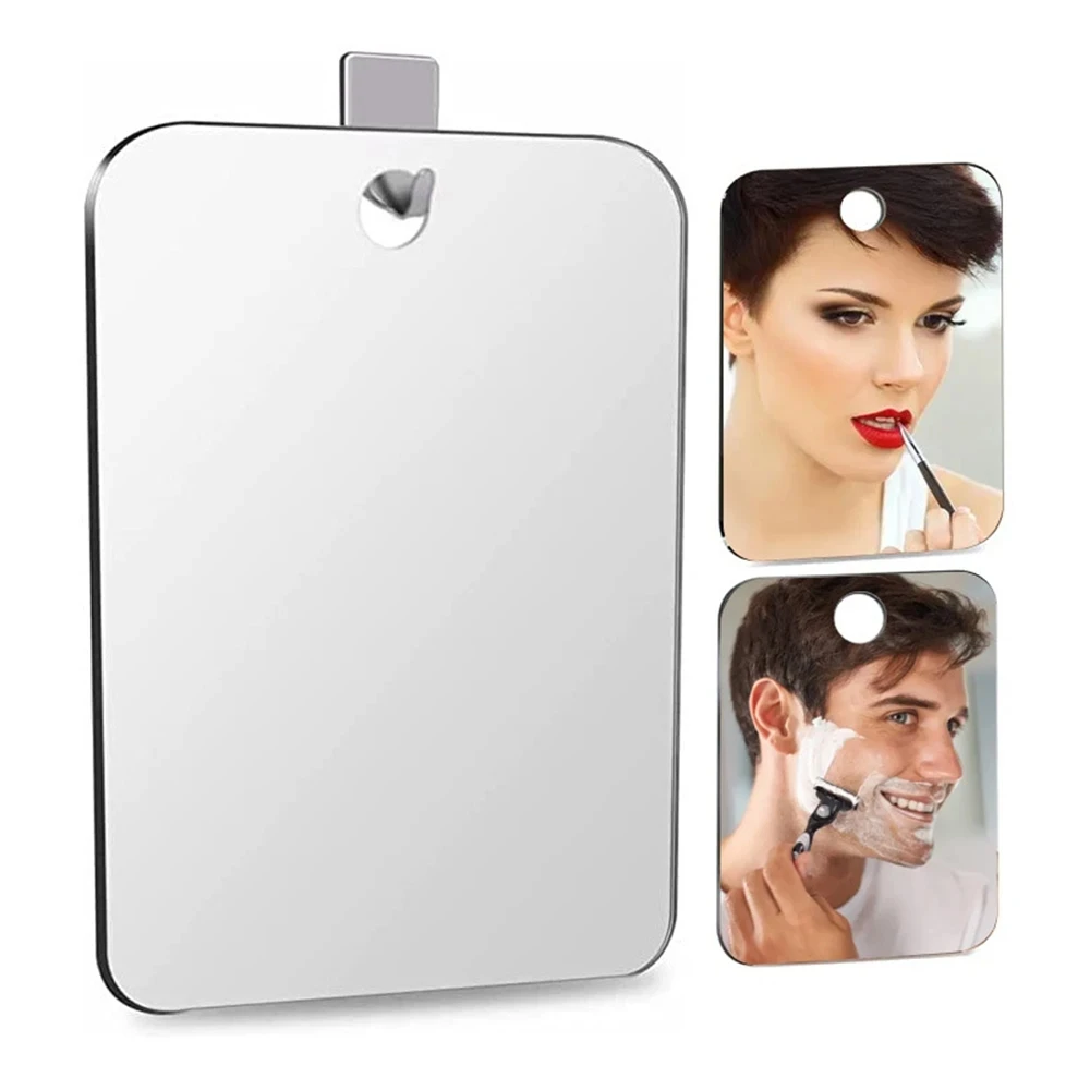 Bathroom Shave Fogless Mirror Travel Acrylic Makeup For Shower Anti-Fog Makeup Wall Hang Fog Free Makeup Mirror Accessories Set 3