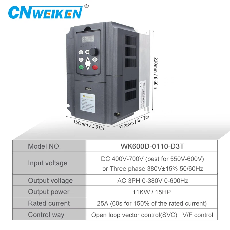 

380V 0.75KW to 11KW MPPT function inverter VFD AC Drive Solar Frequency Inverter With Water Pump Motor