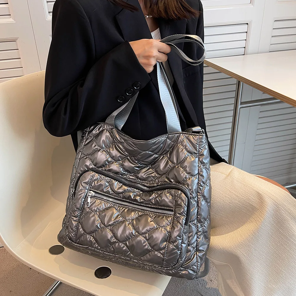 WinterWarmWomensShoulderBagQuiltedCrossbodyBagsLargeCapacity